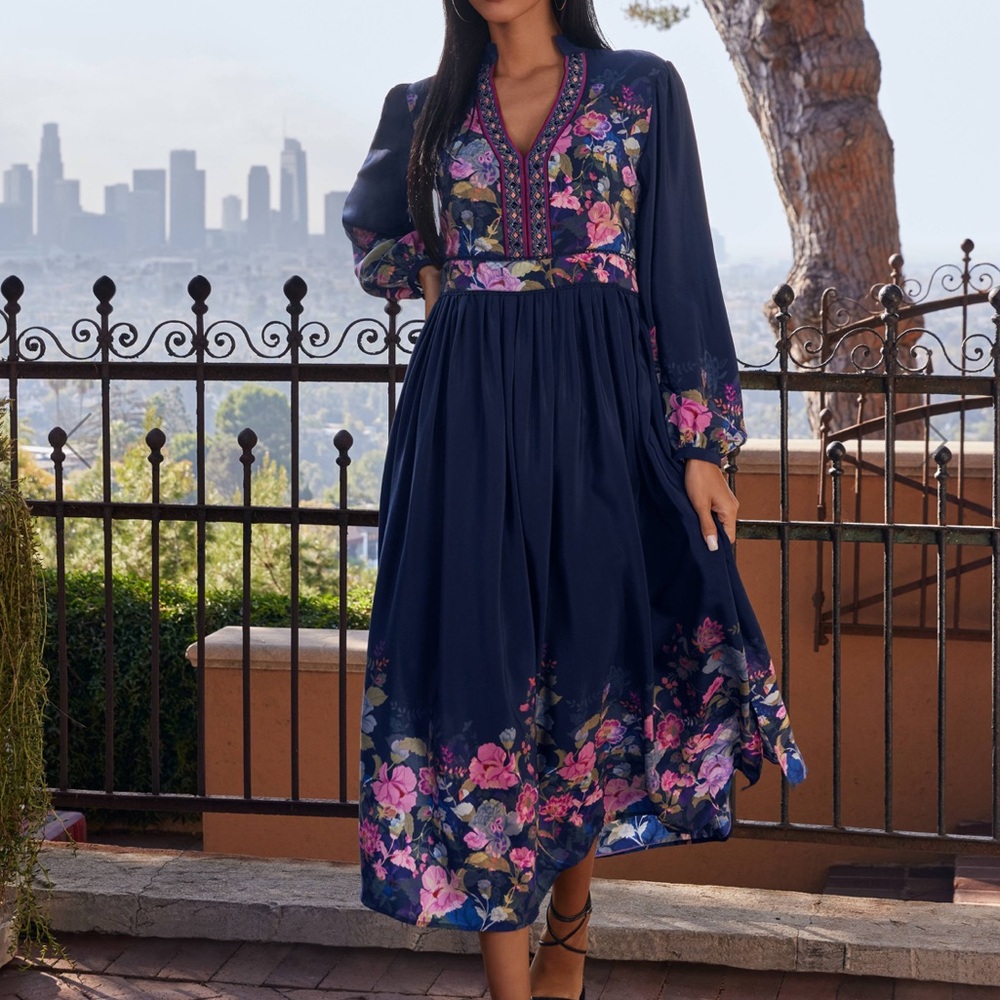 Johnny Was Valeria Maxi Dress Silk
